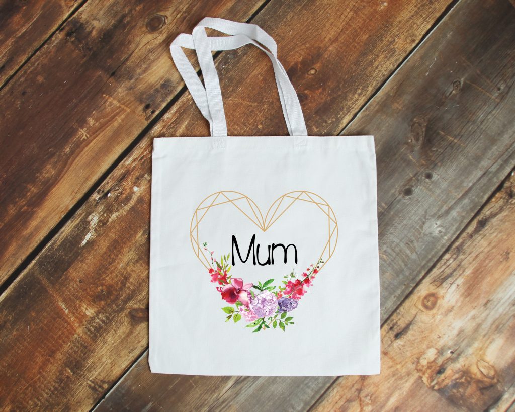 gallery tote with heart floral print